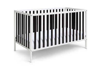 Black and White Solid and Manufactured Wood Standard Three In One Convertible Crib - Loft&Timber