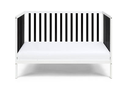 Black and White Solid and Manufactured Wood Standard Three In One Convertible Crib - Loft&Timber