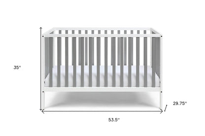 Gray and White Solid and Manufactured Wood Standard Three In One Convertible Crib - Loft&Timber