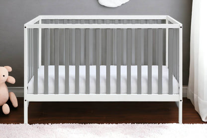 Gray and White Solid and Manufactured Wood Standard Three In One Convertible Crib - Loft&Timber