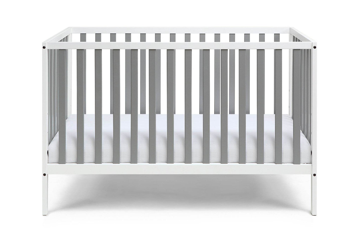 Gray and White Solid and Manufactured Wood Standard Three In One Convertible Crib - Loft&Timber