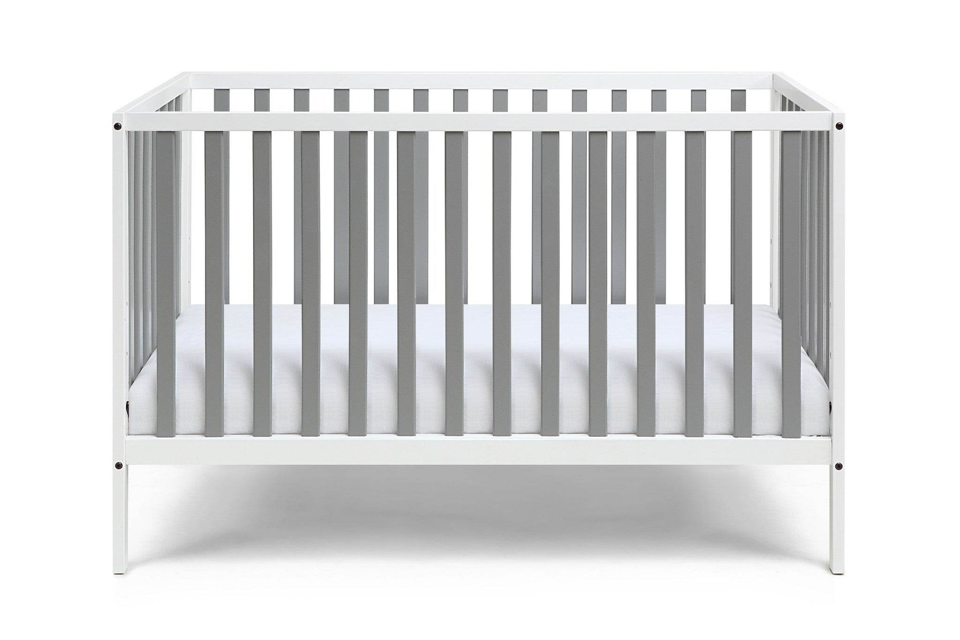Gray and White Solid and Manufactured Wood Standard Three In One Convertible Crib - Loft&Timber