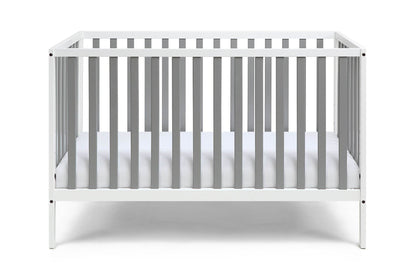 Gray and White Solid and Manufactured Wood Standard Three In One Convertible Crib - Loft&Timber