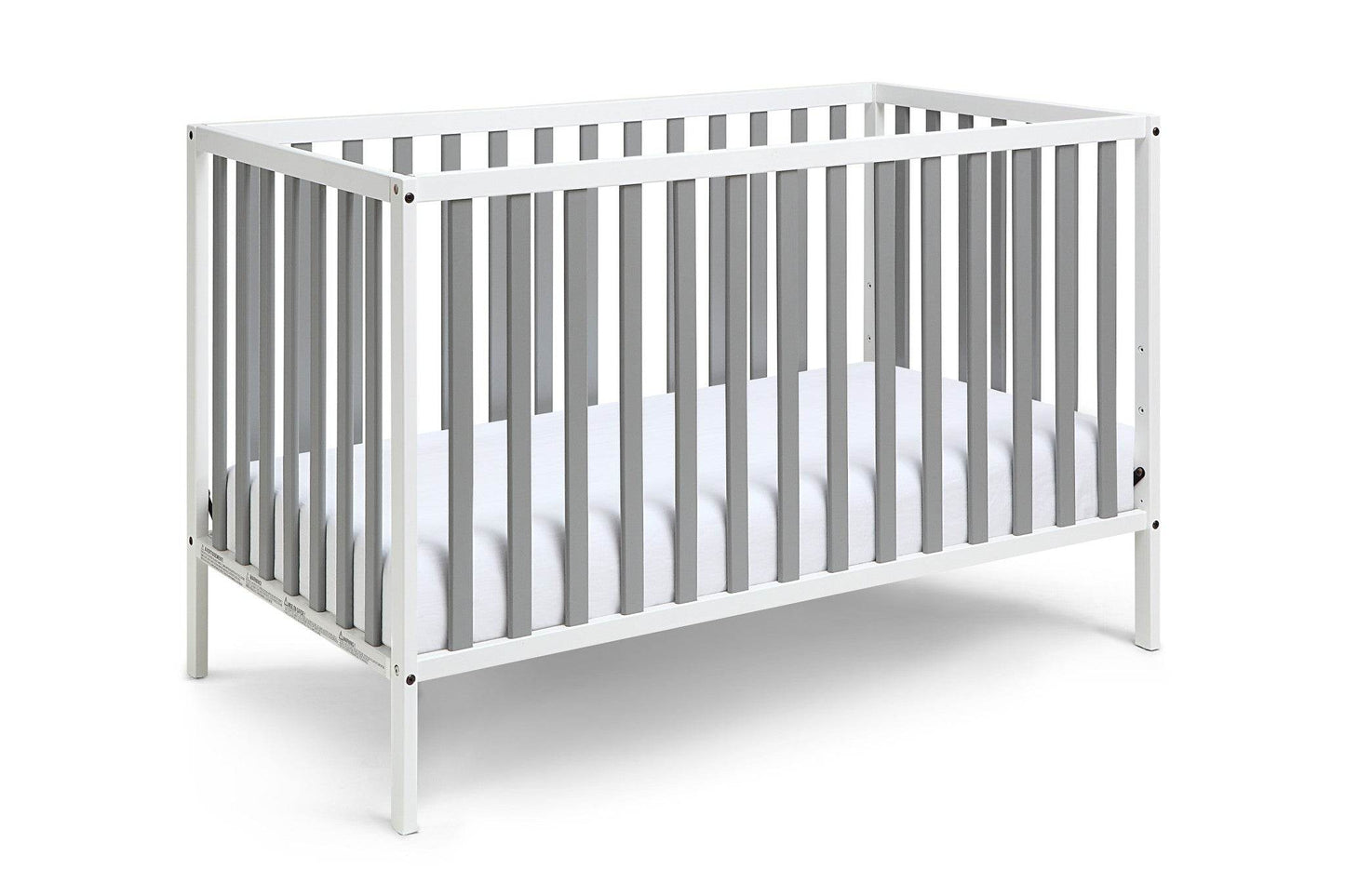 Gray and White Solid and Manufactured Wood Standard Three In One Convertible Crib - Loft&Timber