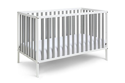 Gray and White Solid and Manufactured Wood Standard Three In One Convertible Crib - Loft&Timber