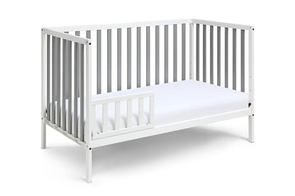 Gray and White Solid and Manufactured Wood Standard Three In One Convertible Crib - Loft&Timber
