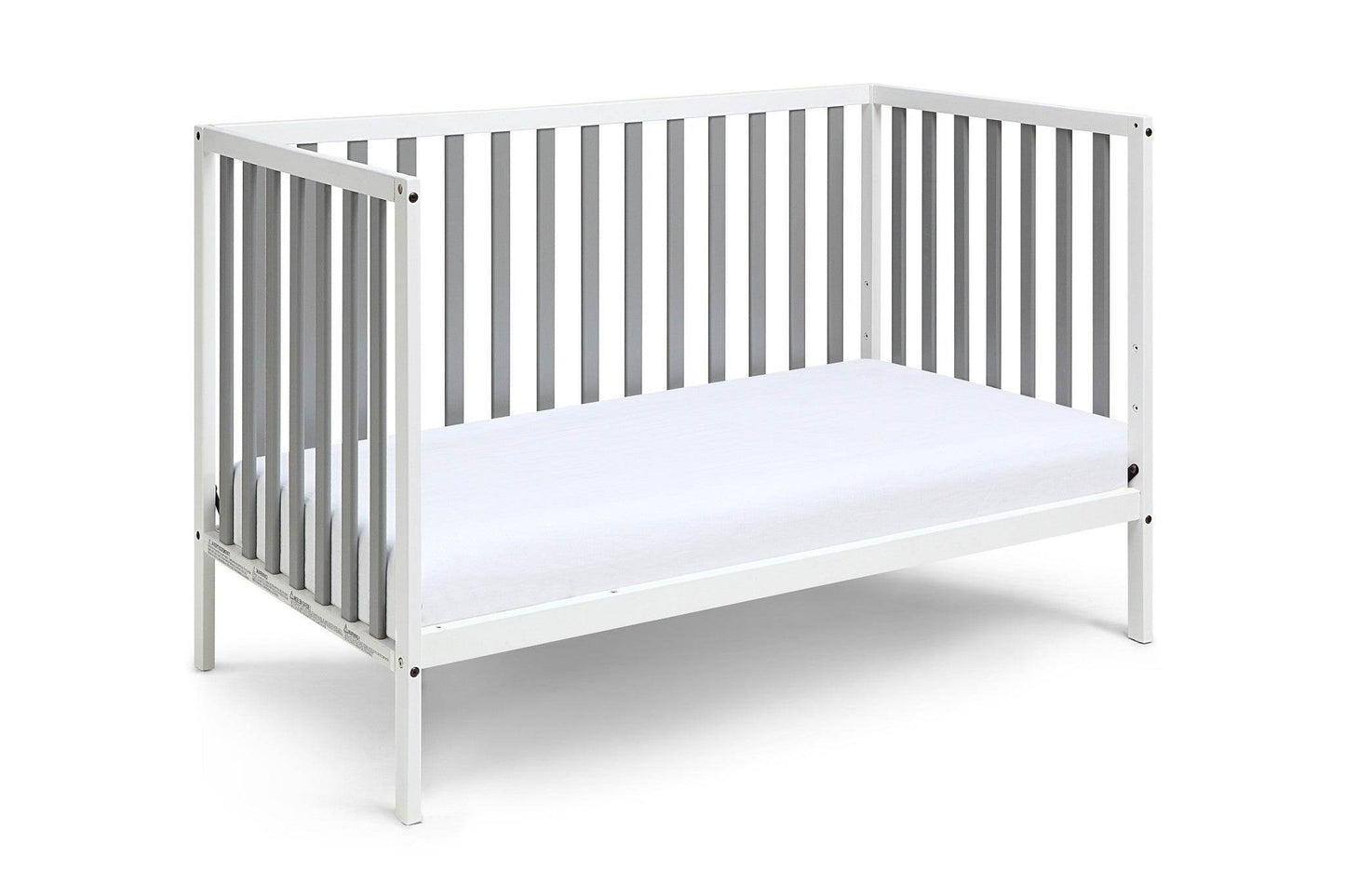 Gray and White Solid and Manufactured Wood Standard Three In One Convertible Crib - Loft&Timber