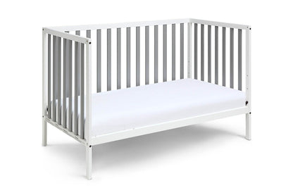 Gray and White Solid and Manufactured Wood Standard Three In One Convertible Crib - Loft&Timber