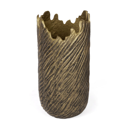 17" Gold Abstract Aluminum Table Vase - Loft&Timber