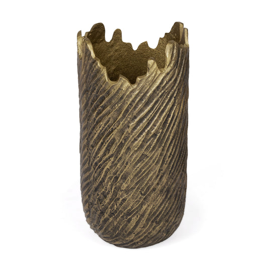 17" Gold Abstract Aluminum Table Vase - Loft&Timber
