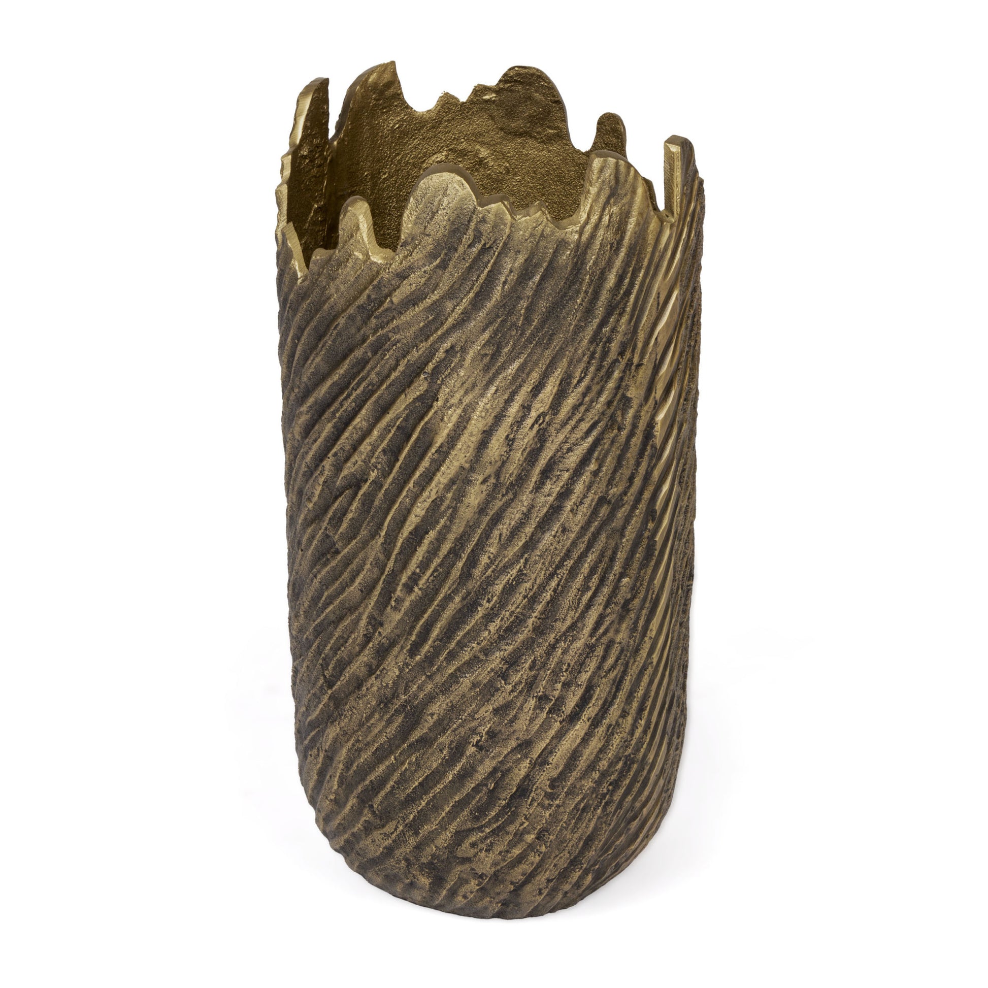 17" Gold Abstract Aluminum Table Vase - Loft&Timber