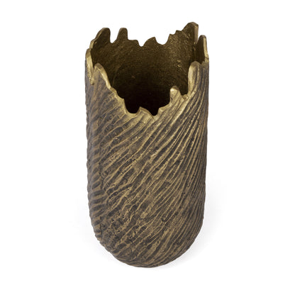 17" Gold Abstract Aluminum Table Vase - Loft&Timber