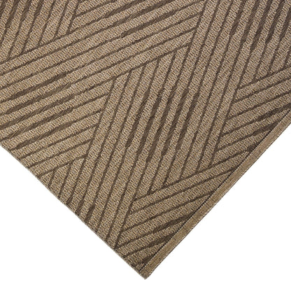 8' Runner Beige Geometric Stain Resistant Indoor Outdoor Runner Rug - Loft&Timber
