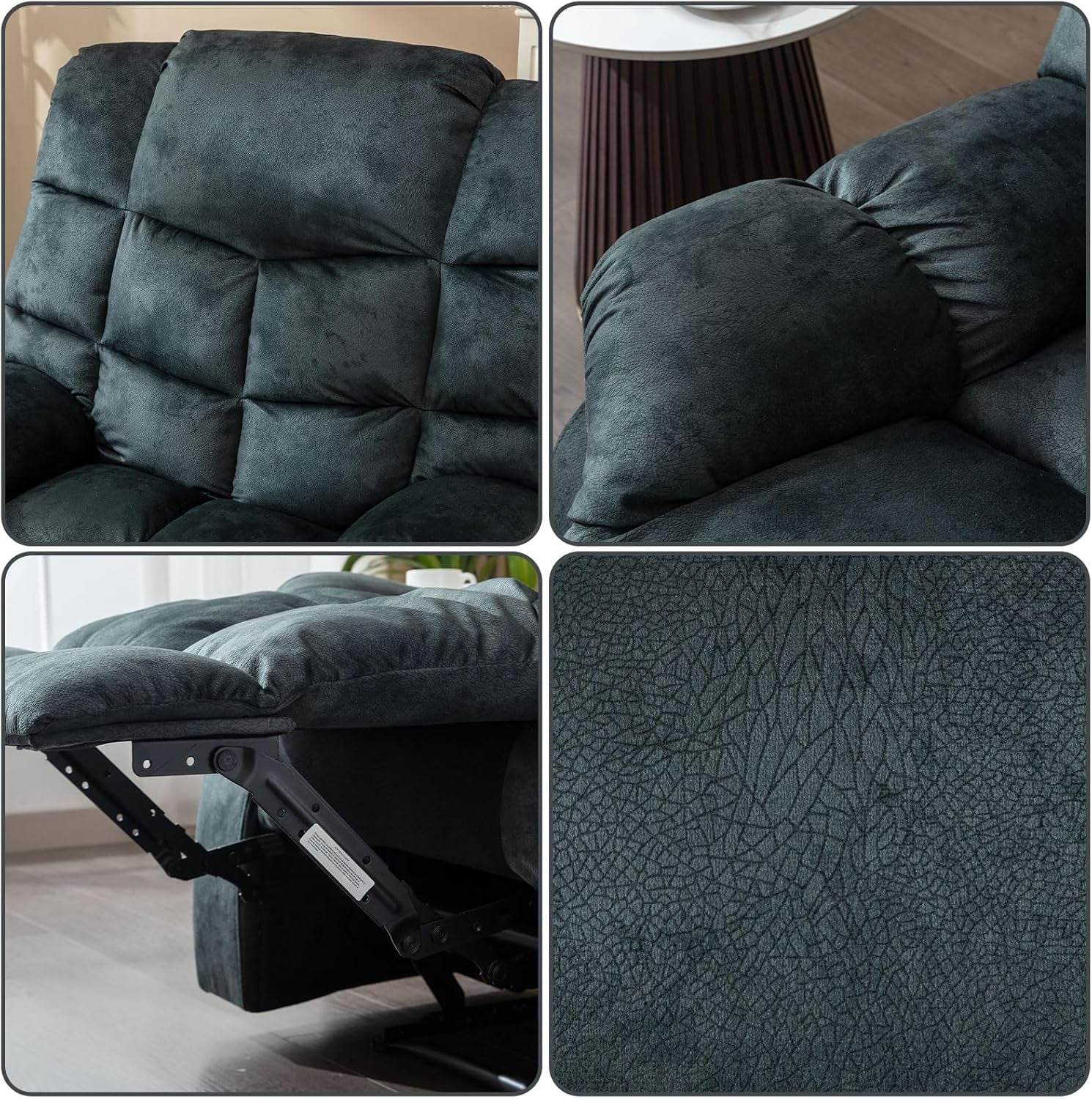 Reclining Living Room Set 3PC Bonded Manual Recliner Set, Grey - Loft&Timber