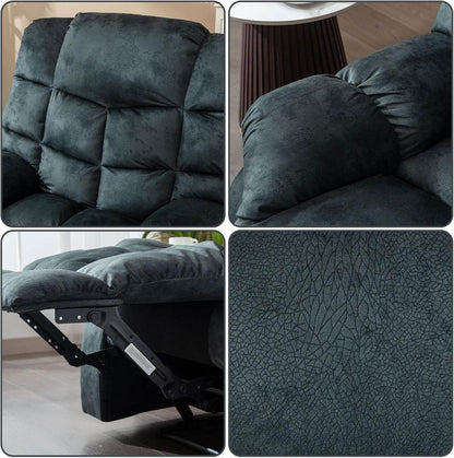 Reclining Living Room Set 3PC Bonded Manual Recliner Set, Grey - Loft&Timber