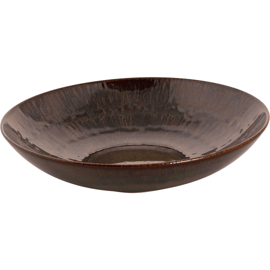[ Set of 6 ] Plate coupe deep Palmer Victory 8.7 inch Brown Stoneware - Loft&Timber