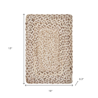 19" Set of Four Ivory And Natural Jute Placemats - Loft&Timber