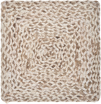 15" Set of Four Ivory And Natural Jute Square Placemats - Loft&Timber