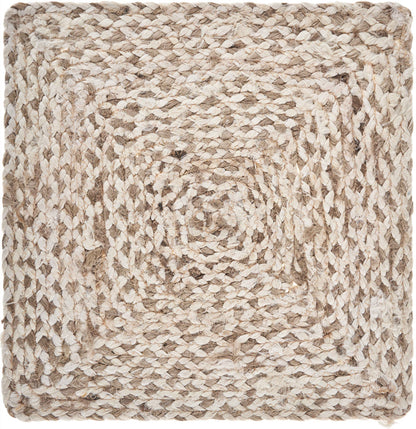 15" Set of Four Ivory And Natural Jute Square Placemats - Loft&Timber