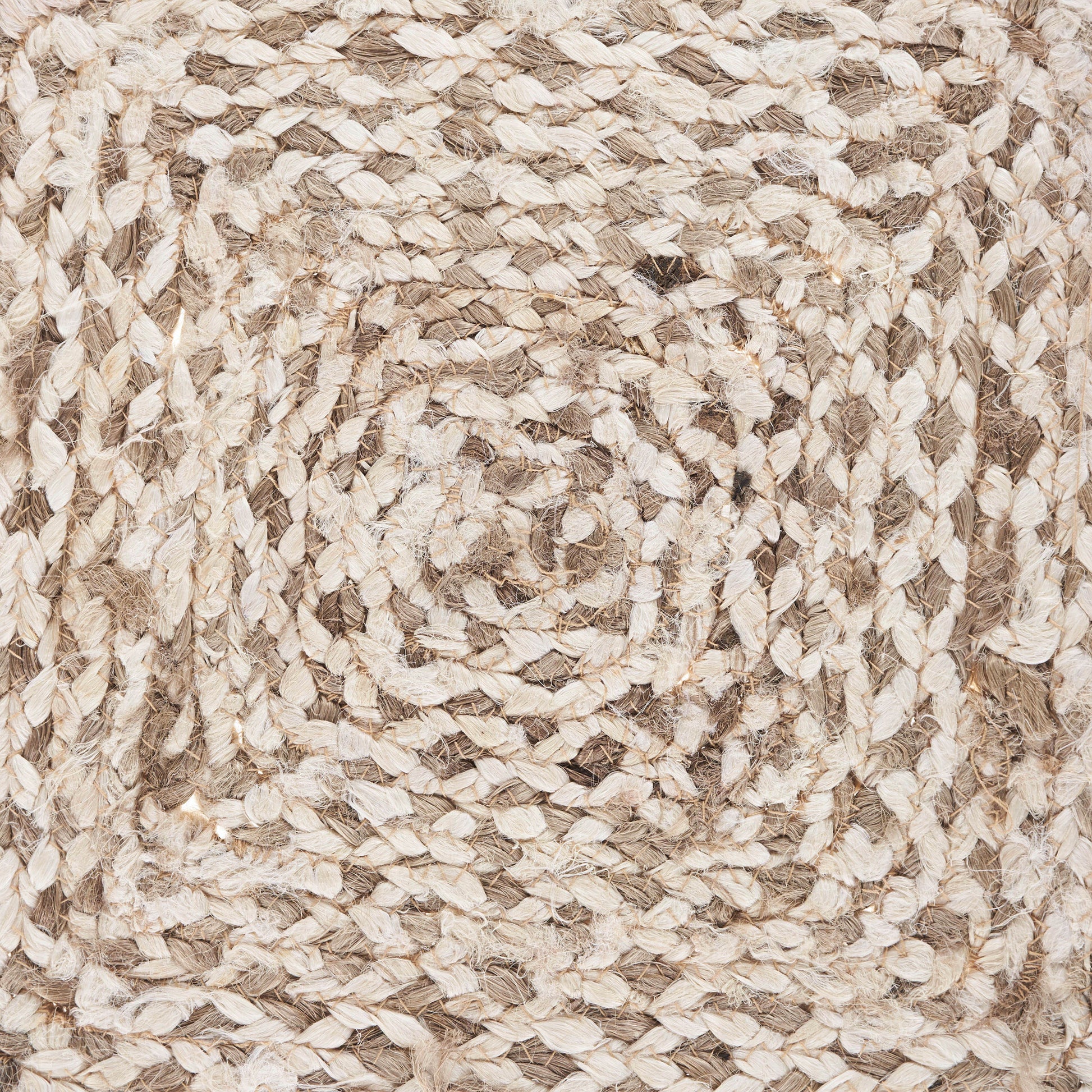15" Set of Four Ivory And Natural Jute Square Placemats - Loft&Timber