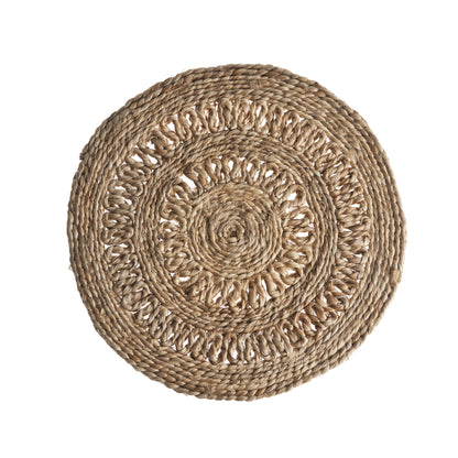 15" Set of Two Natural Braided Jute Round Placemats - Loft&Timber