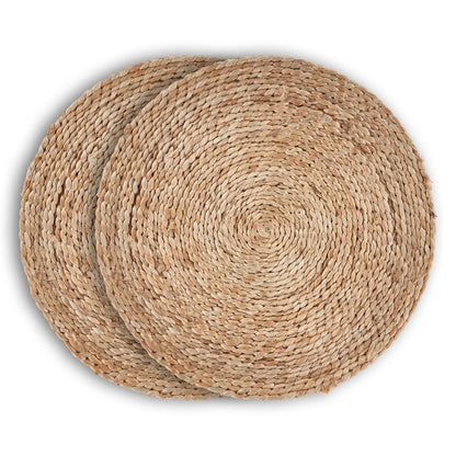 15" Set of Two Natural Jute Round Placemats - Loft&Timber