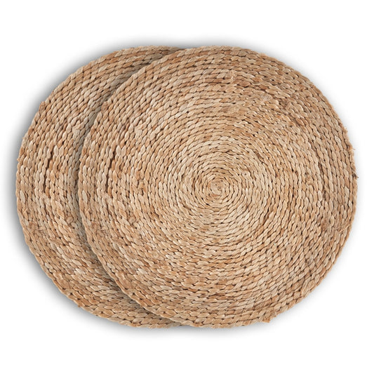 15" Set of Two Natural Jute Round Placemats - Loft&Timber