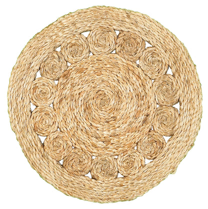 15" Set of Two Natural Braided Jute Round Placemats - Loft&Timber