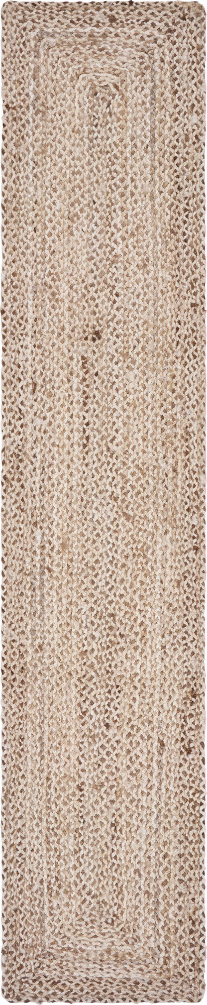 80" Brown Ivory And Natural Braided Jute Table Runner - Loft&Timber