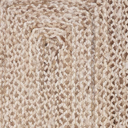 80" Brown Ivory And Natural Braided Jute Table Runner - Loft&Timber