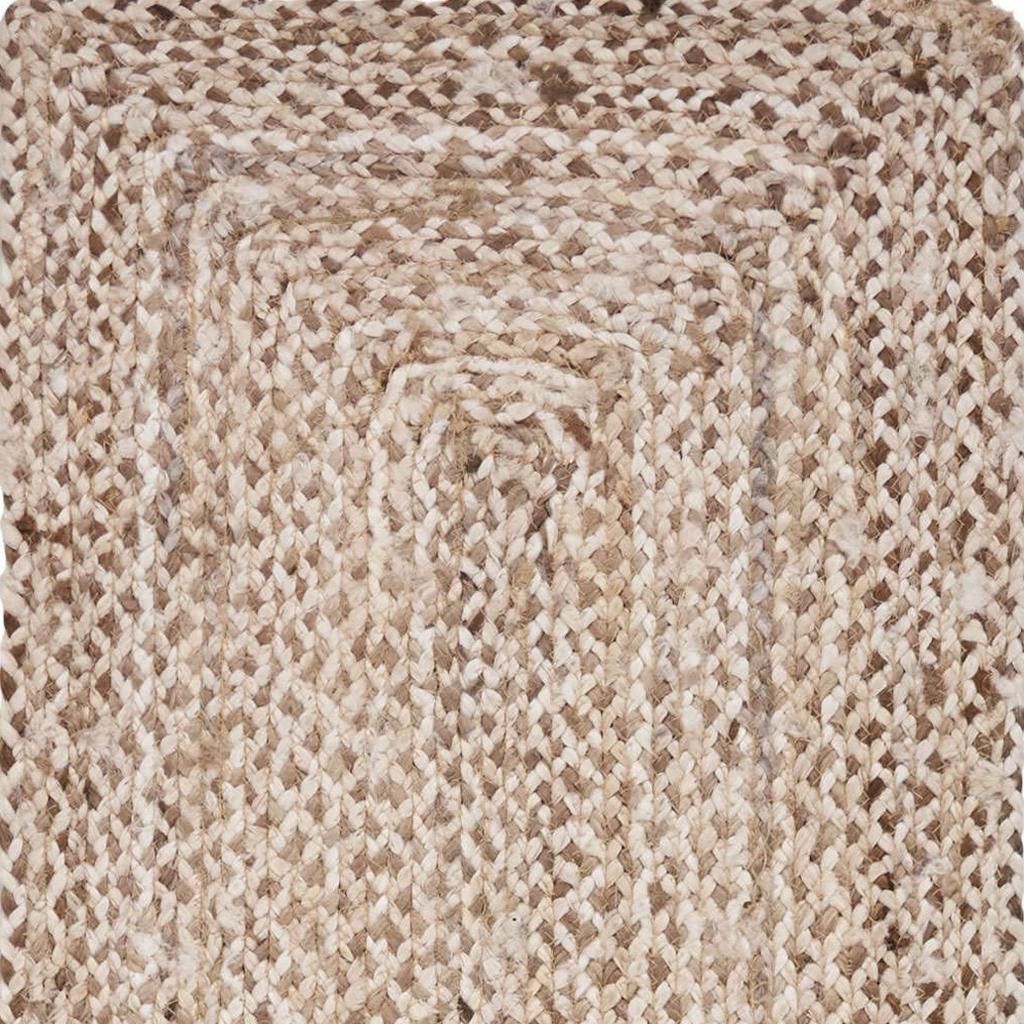 80" Brown Ivory And Natural Braided Jute Table Runner - Loft&Timber
