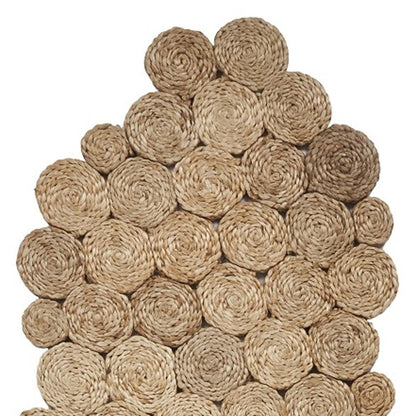80" Natural Geometric Circles Scalloped Shape Jute Table Runner - Loft&Timber