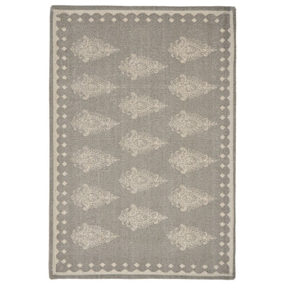 19" Set of Four Gray And Cream Geometric Medallion Cotton Placemats - Loft&Timber
