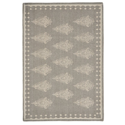 19" Set of Four Gray And Cream Geometric Medallion Cotton Placemats - Loft&Timber