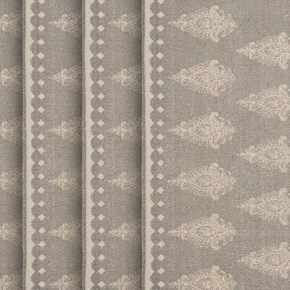 19" Set of Four Gray And Cream Geometric Medallion Cotton Placemats - Loft&Timber
