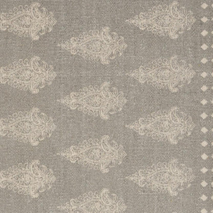 19" Set of Four Gray And Cream Geometric Medallion Cotton Placemats - Loft&Timber