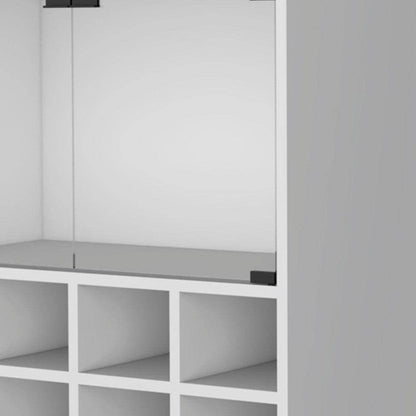 White Rolling Bar Cart With Wine Storage - Loft&Timber