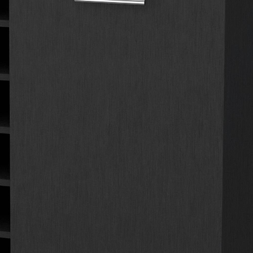 Black Rolling Bar Cart With Wine Storage - Loft&Timber