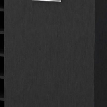 Black Rolling Bar Cart With Wine Storage - Loft&Timber