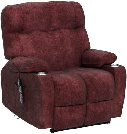 180 Degree Flat Sleeping Electric Dual OKIN Motor Lift Recliner Chair Red - Loft&Timber
