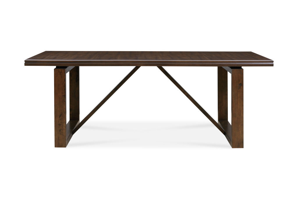 84" Dark Brown Wood Sled Base Dining Table - Loft&Timber