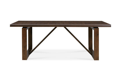 84" Dark Brown Wood Sled Base Dining Table - Loft&Timber