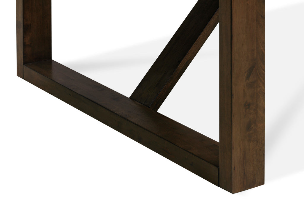 84" Dark Brown Wood Sled Base Dining Table - Loft&Timber
