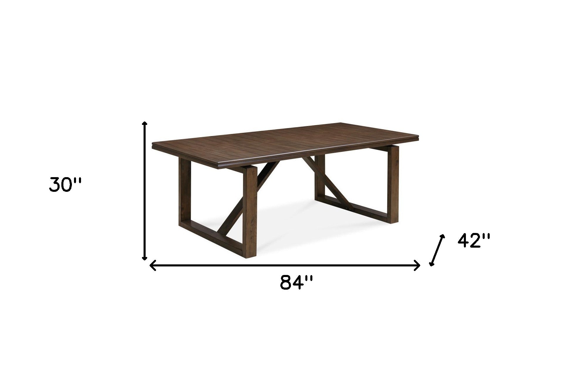 84" Dark Brown Wood Sled Base Dining Table - Loft&Timber