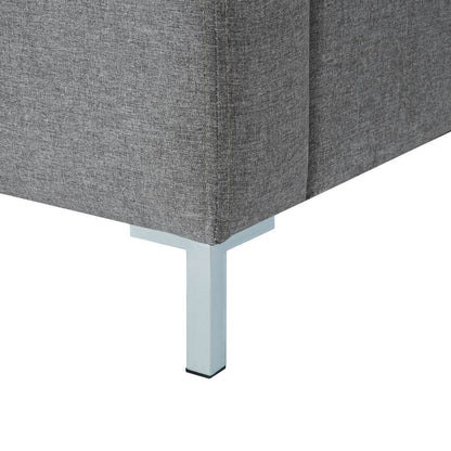 Gray Solid Wood King Upholstered Linen Bed - Loft&Timber