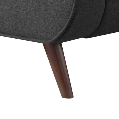 Charcoal Solid Wood Twin Upholstered Linen Bed - Loft&Timber