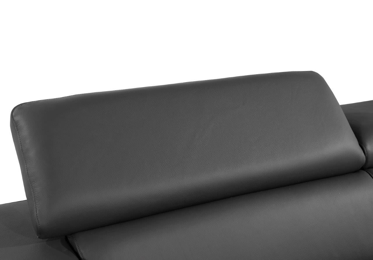 70" Dark Gray And Silver Metallic Leather Loveseat - Loft&Timber