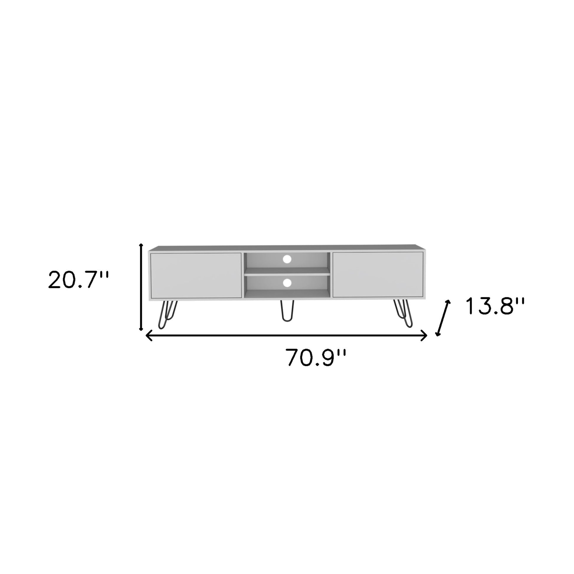71" White Cabinet Open And Enclosed Storage TV Stand-8
