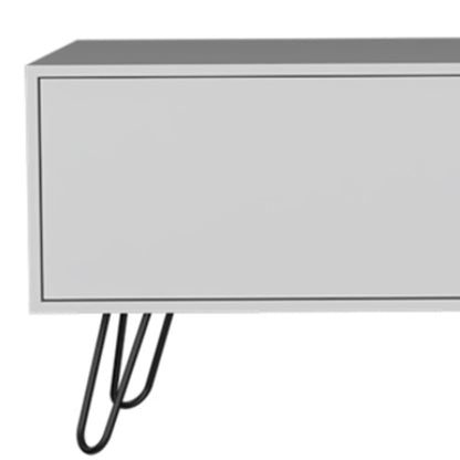 71" White Cabinet Open And Enclosed Storage TV Stand-5