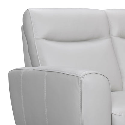 83" Gray Leather Sofa With Brown Legs-4